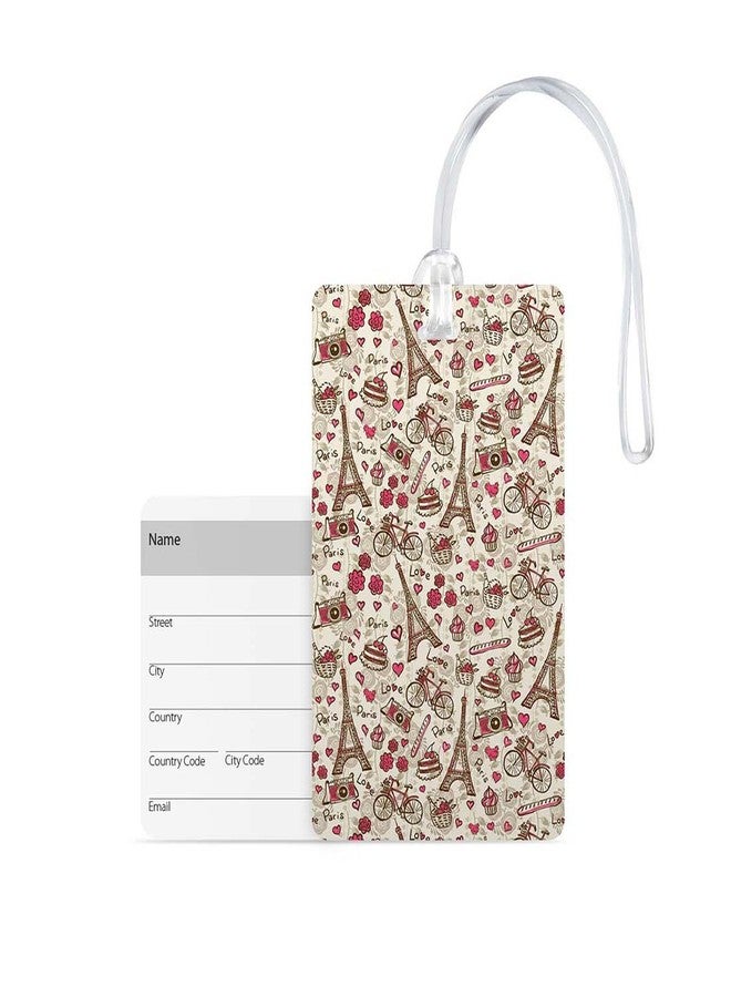 100yellow® Eiffel Tower Luggage Tag, Travel Luggage Suitcase Baggage Id Identifier Name Address Label with Silicon Strap - Image 1